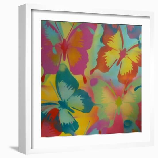 Butterflies-Abstract Graffiti-Framed Giclee Print