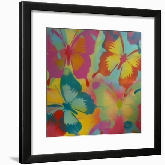 Butterflies-Abstract Graffiti-Framed Giclee Print