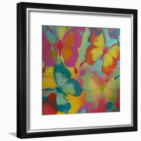 Butterflies-Abstract Graffiti-Framed Giclee Print