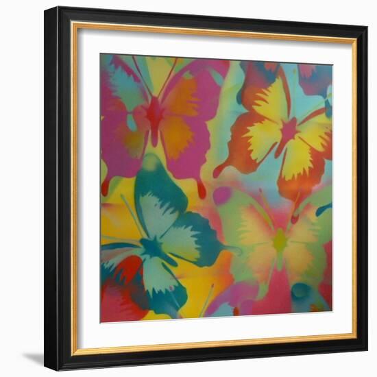 Butterflies-Abstract Graffiti-Framed Giclee Print