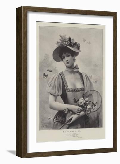 Butterflies-Jules Frederic Ballavoine-Framed Giclee Print