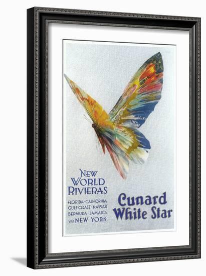 Butterfly, Ad for Cunard Line-null-Framed Art Print