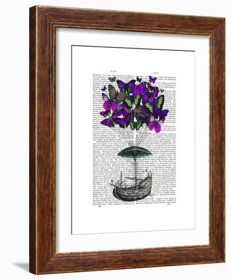 Butterfly Airship 2 Purple and Green-Fab Funky-Framed Premium Giclee Print