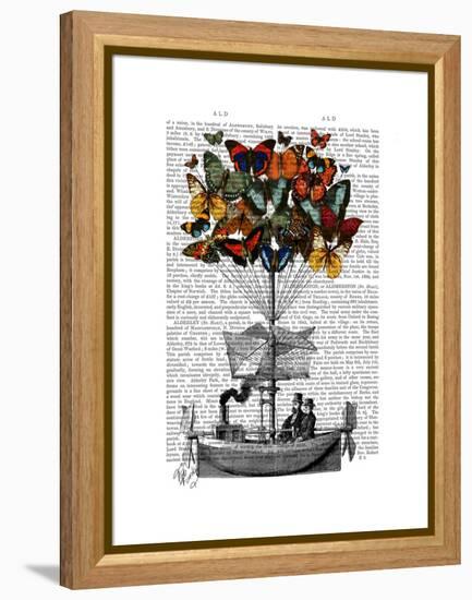 Butterfly Airship-Fab Funky-Framed Stretched Canvas