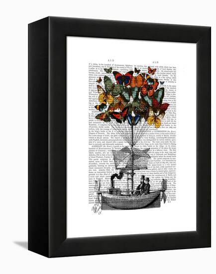 Butterfly Airship-Fab Funky-Framed Stretched Canvas