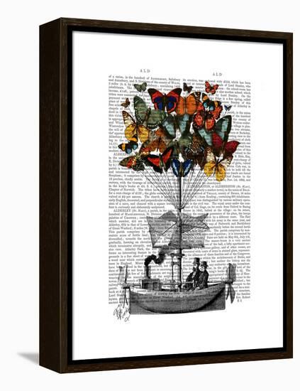 Butterfly Airship-Fab Funky-Framed Stretched Canvas