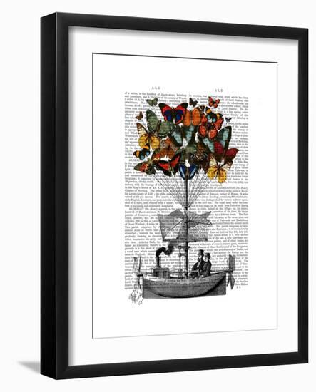 Butterfly Airship-Fab Funky-Framed Premium Giclee Print