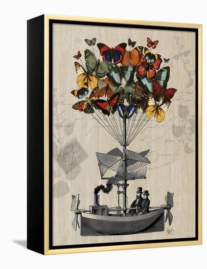 Butterfly Airship-Fab Funky-Framed Stretched Canvas