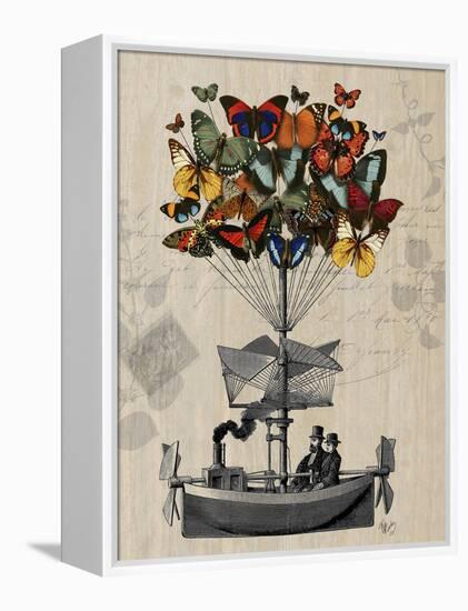 Butterfly Airship-Fab Funky-Framed Stretched Canvas