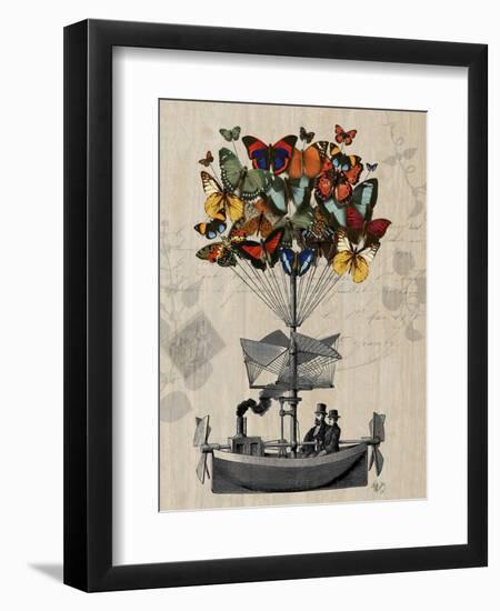 Butterfly Airship-Fab Funky-Framed Premium Giclee Print