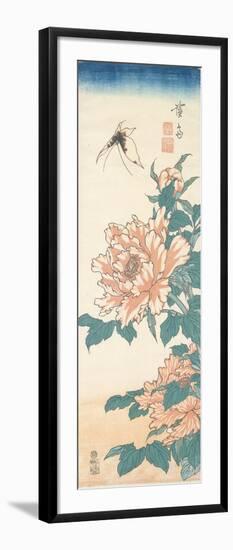 Butterfly and Tree Paeony-Keisai Eisen-Framed Giclee Print