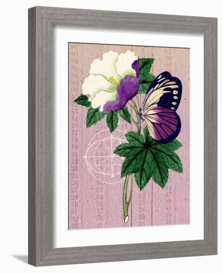 Butterfly Botanical Industrial Collage-Piddix-Framed Art Print