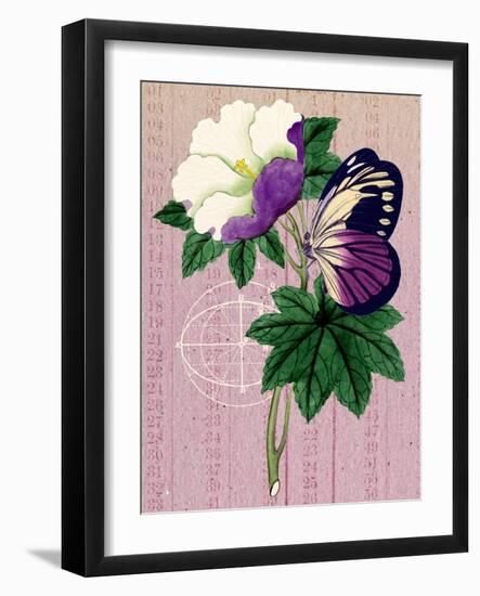 Butterfly Botanical Industrial Collage-Piddix-Framed Art Print