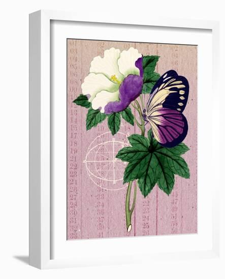 Butterfly Botanical Industrial Collage-Piddix-Framed Art Print