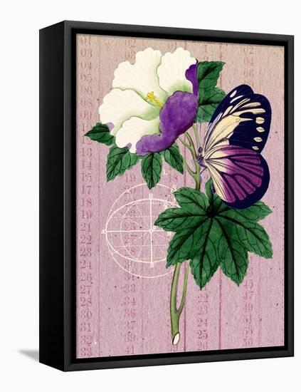 Butterfly Botanical Industrial Collage-Piddix-Framed Stretched Canvas