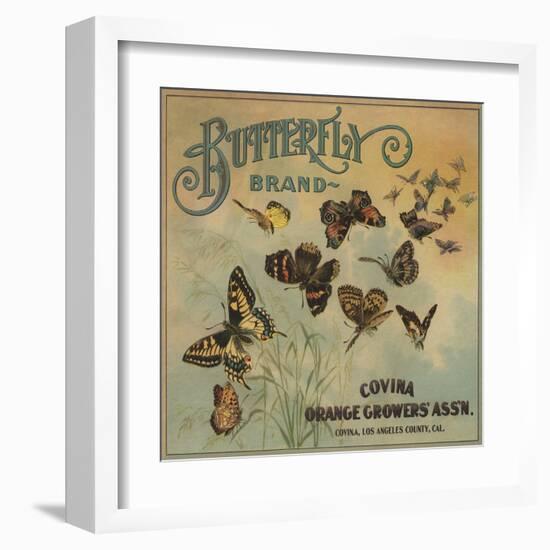 Butterfly Brand - Covina, California - Citrus Crate Label-Lantern Press-Framed Art Print