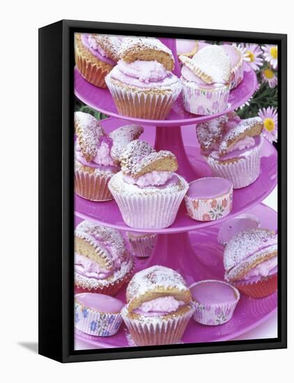 Butterfly Buns on Tiered Stand (UK)-Linda Burgess-Framed Premier Image Canvas