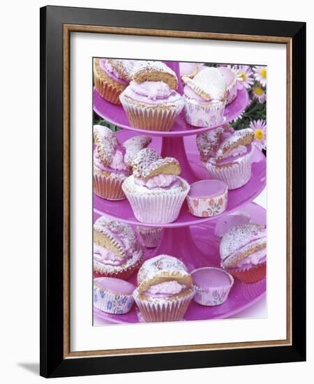 Butterfly Buns on Tiered Stand (UK)-Linda Burgess-Framed Photographic Print