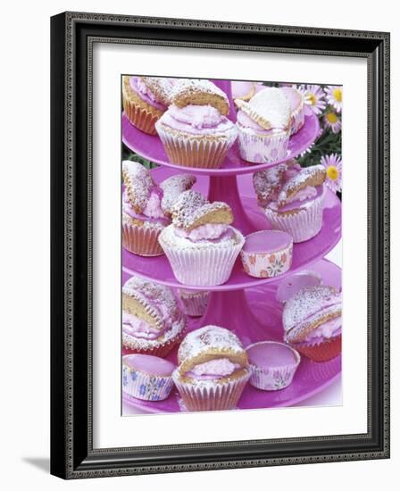 Butterfly Buns on Tiered Stand (UK)-Linda Burgess-Framed Photographic Print