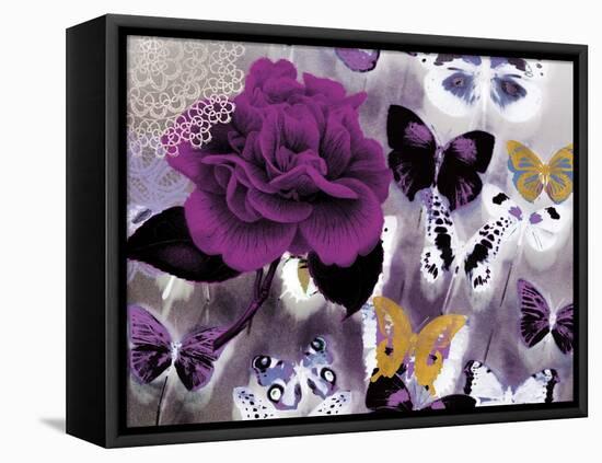 Butterfly Collage Magenta-Evangeline Taylor-Framed Stretched Canvas