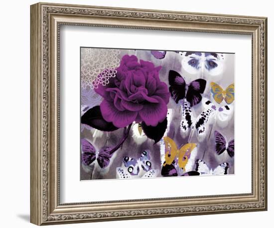 Butterfly Collage Magenta-Evangeline Taylor-Framed Art Print