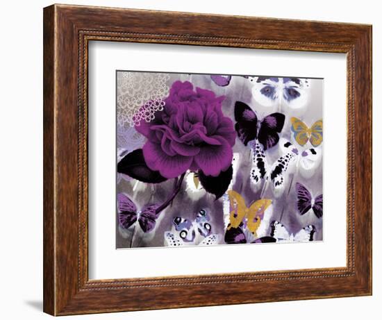 Butterfly Collage Magenta-Evangeline Taylor-Framed Art Print