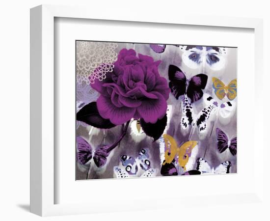 Butterfly Collage Magenta-Evangeline Taylor-Framed Art Print