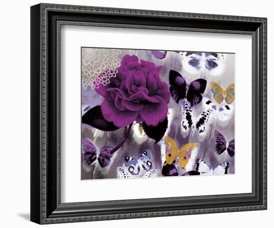 Butterfly Collage Magenta-Evangeline Taylor-Framed Art Print