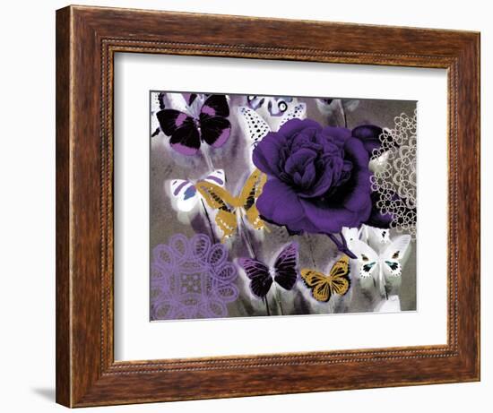 Butterfly Collage Purple-Evangeline Taylor-Framed Art Print