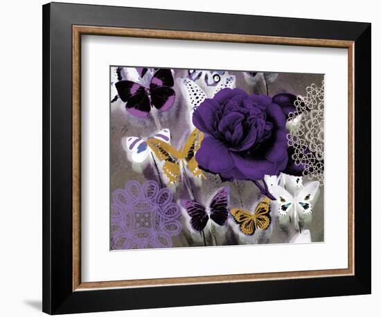 Butterfly Collage Purple-Evangeline Taylor-Framed Art Print