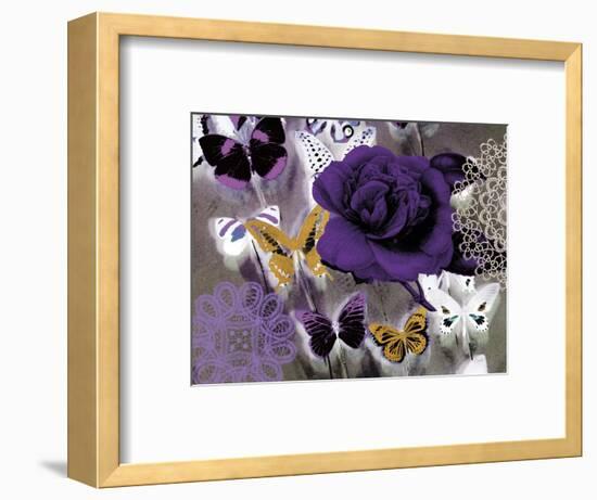 Butterfly Collage Purple-Evangeline Taylor-Framed Premium Giclee Print