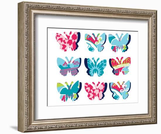 Butterfly Collage-null-Framed Giclee Print