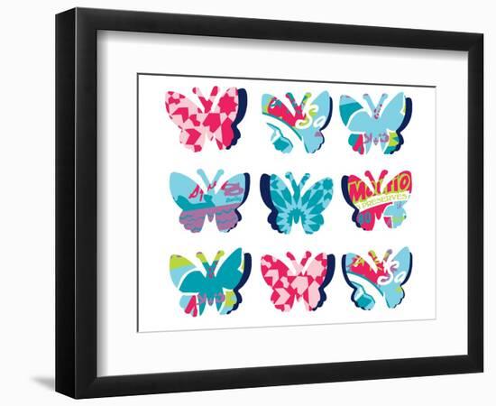 Butterfly Collage-null-Framed Giclee Print