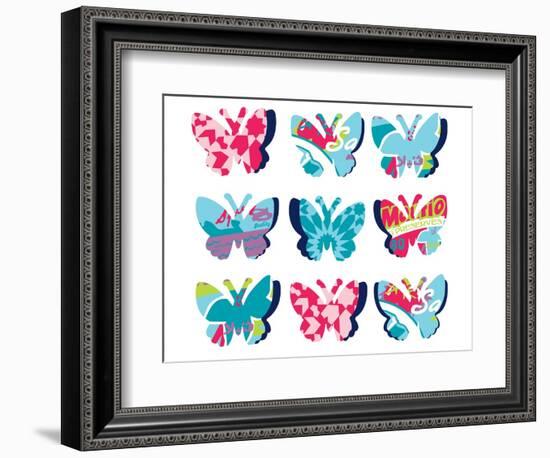 Butterfly Collage-null-Framed Giclee Print