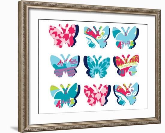 Butterfly Collage-null-Framed Giclee Print