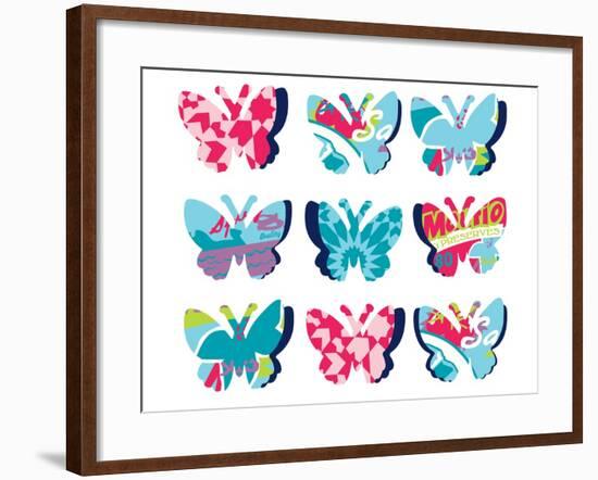 Butterfly Collage-null-Framed Giclee Print