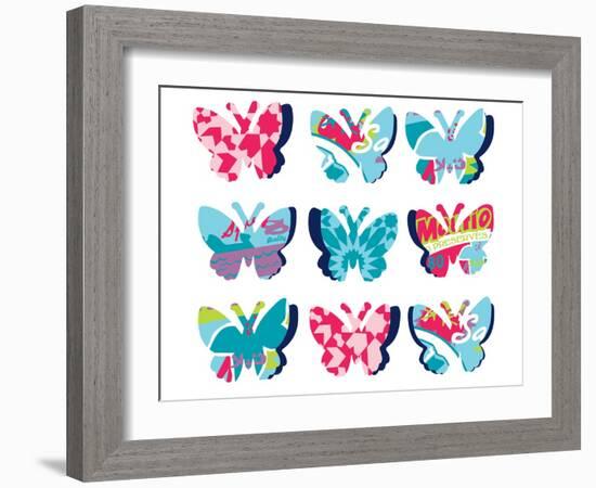 Butterfly Collage-null-Framed Giclee Print