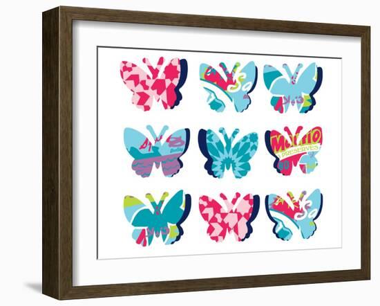 Butterfly Collage-null-Framed Giclee Print