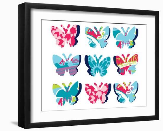 Butterfly Collage-null-Framed Giclee Print