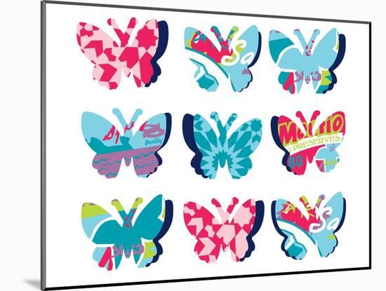 Butterfly Collage-null-Mounted Giclee Print