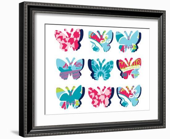 Butterfly Collage-null-Framed Giclee Print