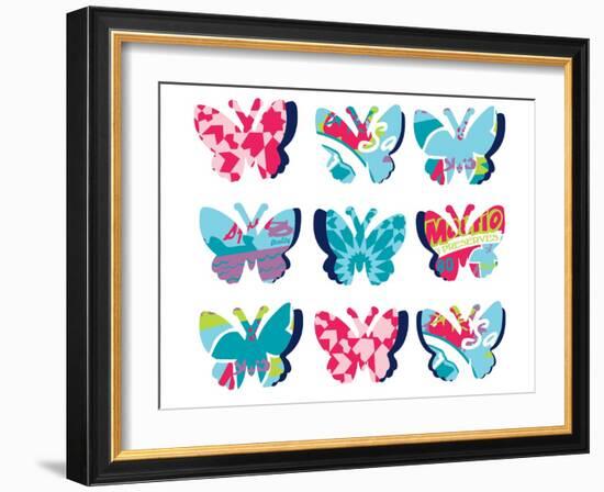 Butterfly Collage-null-Framed Giclee Print