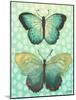 Butterfly Duo in Teal-Elizabeth Medley-Mounted Art Print