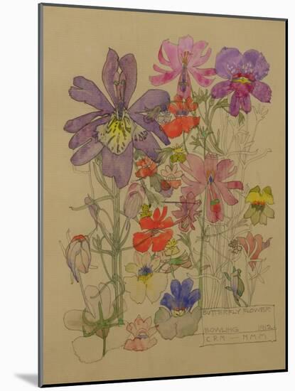 Butterfly Flower, Bowling, 1912-Charles Rennie Mackintosh-Mounted Giclee Print