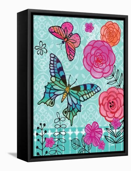 Butterfly Garden II-Teresa Woo-Framed Stretched Canvas