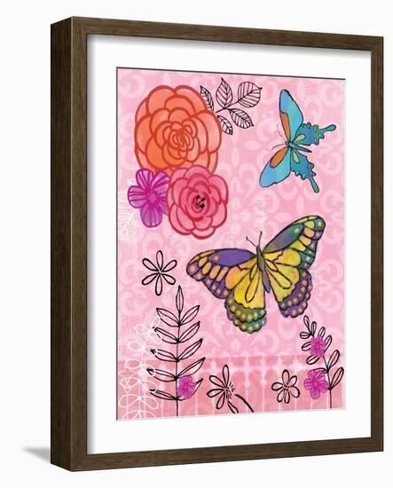 Butterfly Garden III-Teresa Woo-Framed Art Print