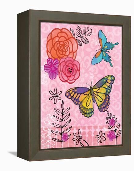 Butterfly Garden III-Teresa Woo-Framed Stretched Canvas