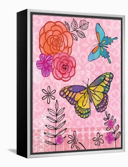 Butterfly Garden III-Teresa Woo-Framed Stretched Canvas