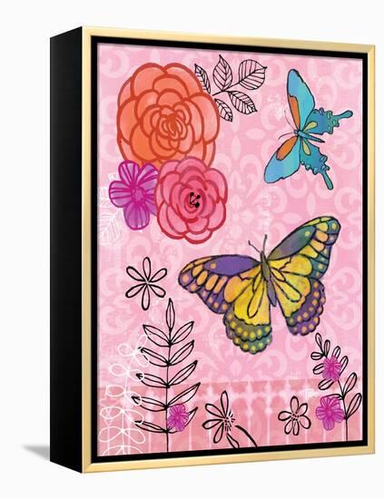 Butterfly Garden III-Teresa Woo-Framed Stretched Canvas