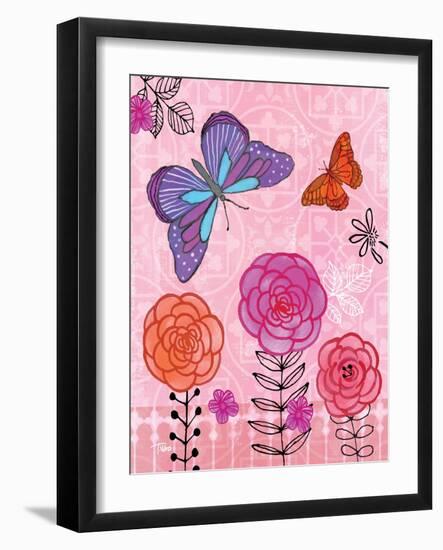 Butterfly Garden IV-Teresa Woo-Framed Art Print